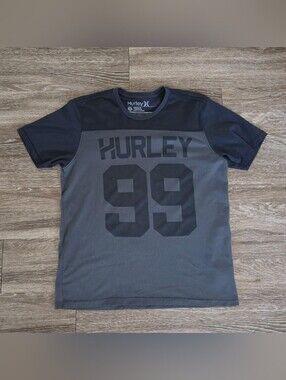 Hurley 99 Performance Graphic Jersey Tee – Gray/Black Size Medium 🖤